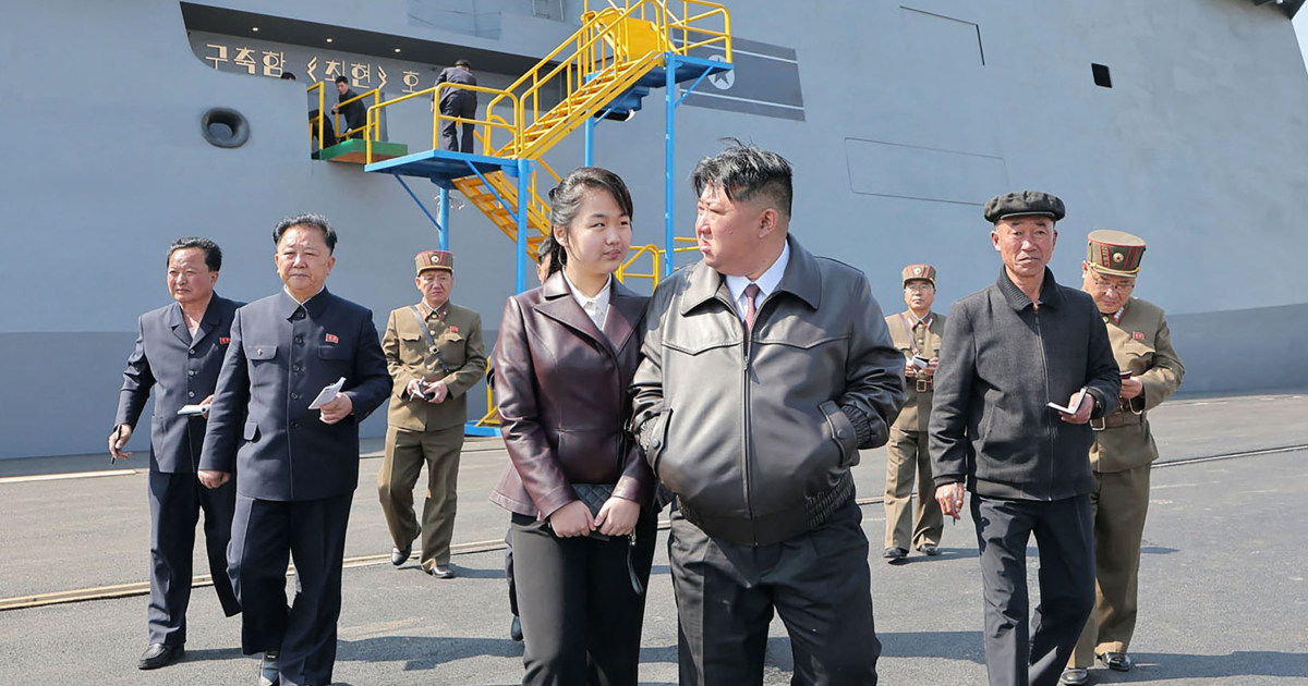 New North Korean warship is damaged at launch ceremony as leader Kim looks on